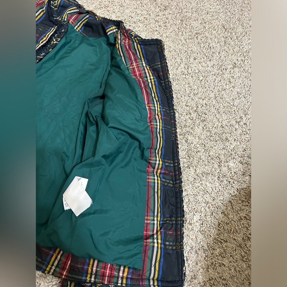J. Crew Women's Quilted Lady Jacket Size 2 Stewart Plaid Braided Trim Holiday - Picture 11 of 15